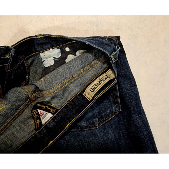 Lucky Brand Jeans Mens Sz 31X31 Vtg Straight Relaxed Whisker Faded Dark Blue - Picture 6 of 8